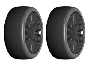 GRP GTJ04-XM3 1:8 GT T04 SLICK XM3 Soft Tires w/ 20-Spoke Black Wheel (2)