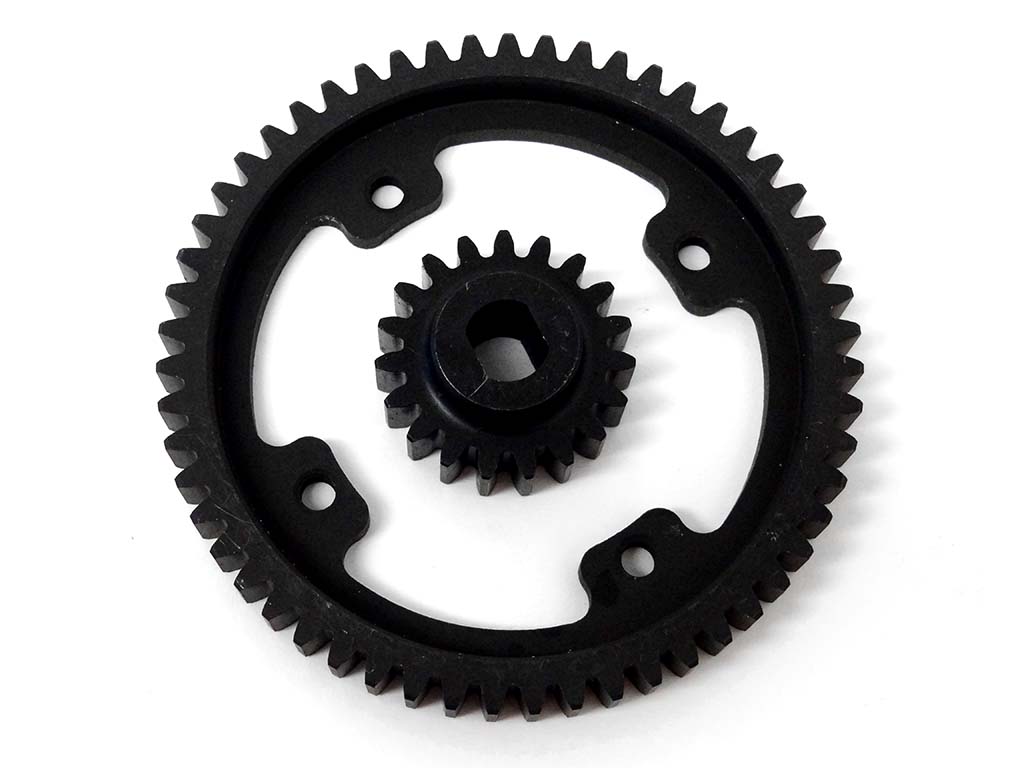 thumbnail interactive-video image 1 of High Speed Spur Gear Set For Baja 5B 5T 5SC RC Cars - 54T/20T Steel Gear Combo 1 of 10